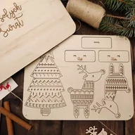 Bombki - Renifery i choinka - zestaw stojących ozdób świątecznych - miniaturka - grafika 1