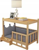 Szafki nocne - Szafka NOCNA POSŁANIE dla PSA KOTA Drewniana SCHODEK SYPIALNIA 75x50x65cm - miniaturka - grafika 1