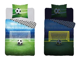 POŚCIEL 140x200 DLA KIBICA PIŁKARZ PIŁKA nożna dla dziecka piłkarska ŚWIECI - Pościel dla dzieci - miniaturka - grafika 1