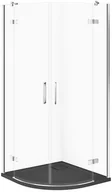Kabiny prysznicowe - Cersanit SET C626 Kabina CITY PÓŁOKR CHROM 90X90X195+TAKO SLIM SZARY MAT WIR - miniaturka - grafika 1