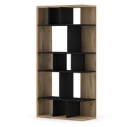 Regały - Regał TENEBRIS kolor czarny styl nowoczesny hakano - BOOKSHELF/VIV/TENEBRIS/BLACK+OAK-VOTAN/80X160 - miniaturka - grafika 1