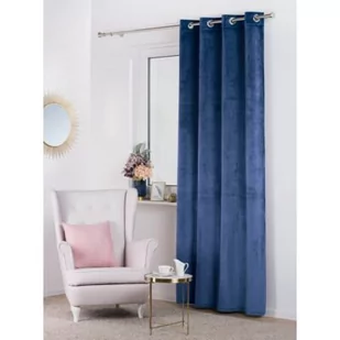 Zasłona z kółkami VELVET 140 x 260 cm granatowa - Zasłony - miniaturka - grafika 1