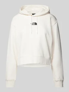 Bluza krótka z kapturem i wyhaftowanym logo - Bluzy damskie - miniaturka - grafika 1