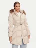 Kurtki damskie - Guess Kurtka puchowa New Olga W4BL40 WEX52 Beżowy Regular Fit - miniaturka - grafika 1