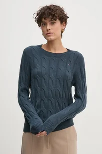Tommy Hilfiger sweter damski kolor granatowy lekki WW0WW43586 - Swetry damskie - miniaturka - grafika 1
