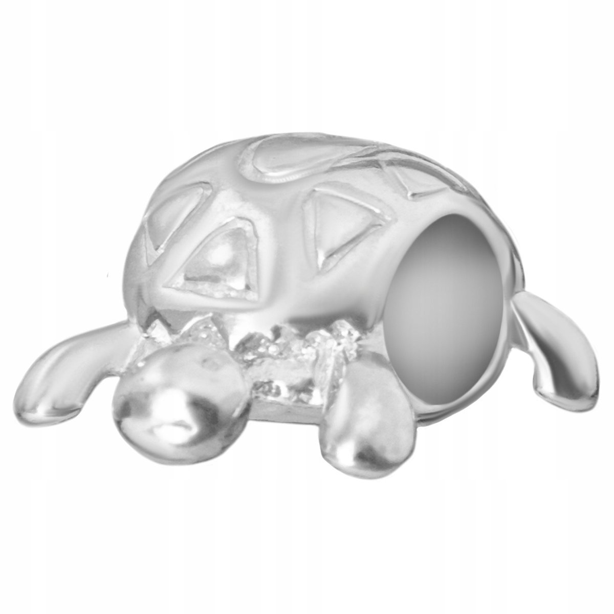 Charms Srebrny Duży Żółw Morski Koralik z Żółwikiem Żółwik SREBRO 925