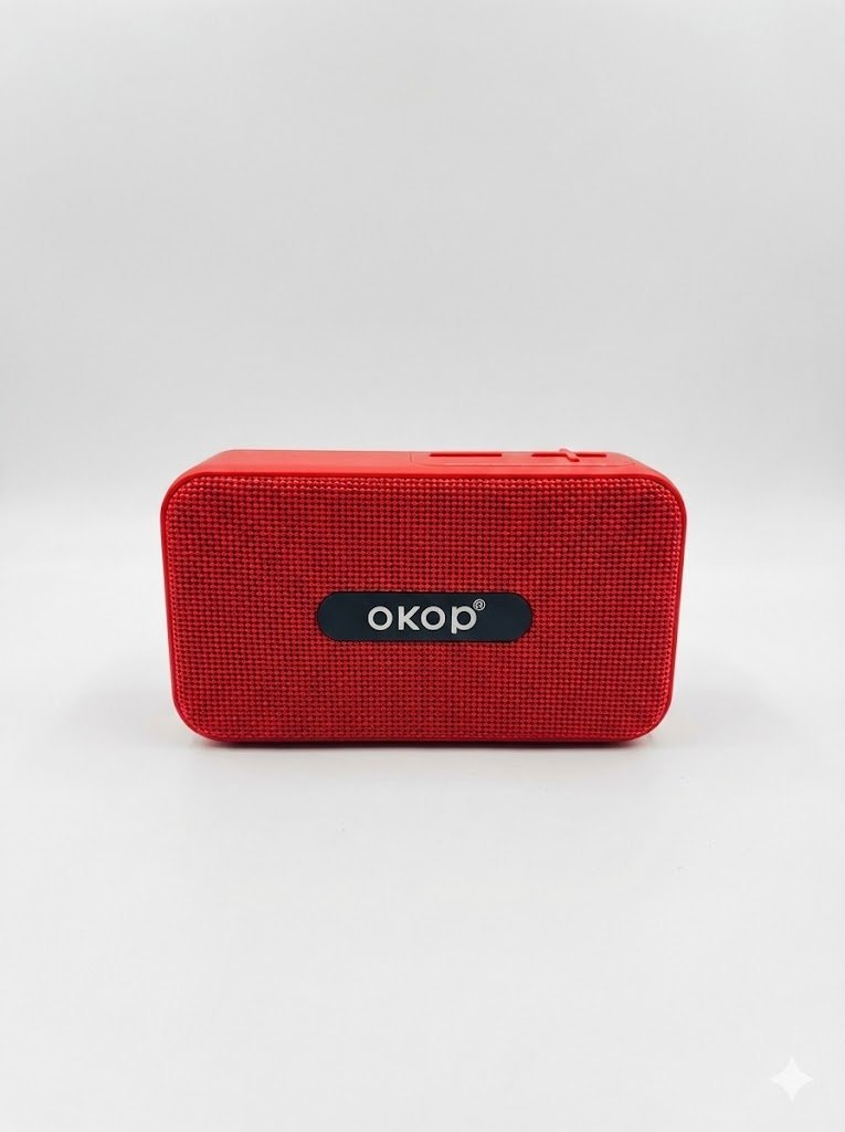 Głośnik Przenośny OKOP KP-568 Bluetooth Czerwony 8W Bass Wodoodporny