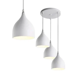 Lampa wisząca zwis żyrandol lampa na sufit biała LED E27 - Lampy sufitowe - miniaturka - grafika 1