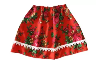 SPÓDNICZKA LUDOWA CZERWONA 30cm - Sukienki i spódniczki dla dziewczynek - miniaturka - grafika 1
