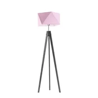 Lampy stojące - Lysne Lampa podłogowa LAGOS stelaż heban abażur jasny różowy 88890039 - miniaturka - grafika 1