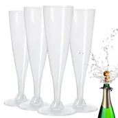 Serwisy obiadowe - KIELISZKI DO SZAMPANA PLASTIKOWE WIELORAZOWE 130ml 4x - miniaturka - grafika 1