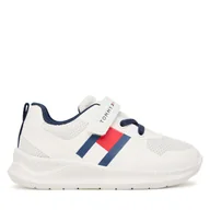 Buty dla chłopców - Sneakersy Tommy Hilfiger Flag Low Cut Lace-Up/Velcro T1X9-34369-1843 M Biały - miniaturka - grafika 1