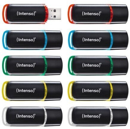 Pendrive Intenso Intenso 3511561 pamięć USB 8 GB USB Typu-A 2.0 Czarny, Czerwony, Zielony, Przezroczysty, Żółty, Niebieski