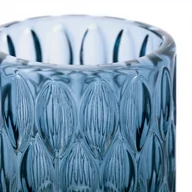 Świeczniki - Świecznik VIGO kolor niebieski ameliahome - CANDLEHOLDER/AH/VIGO/NAVY/9X9,5 - miniaturka - grafika 1