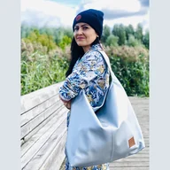 Torebki damskie - Duża torba worek ze skóry ekologicznej Mili Chic MC7 - srebrna - miniaturka - grafika 1