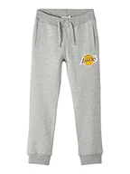 Bluzy dla chłopców - NAME IT Nkmnevin NBA SWE Pants Box Bru OUS bluza chłopięca, szary melanż, 122 - miniaturka - grafika 1