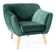 Fotele - Fotel Karo 1 Velvet Buk / Bluvel 78 Zielony - miniaturka - grafika 1