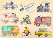 Układanki dla dzieci - small foot Drewniana Układanka dla Dzieci Pojazdy Miejskie - miniaturka - grafika 1