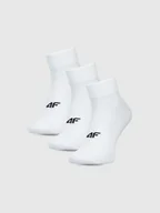 Skarpetki męskie - 4F Skarpetki casual za kostkę (3-pack) męskie - białe 39-42 - miniaturka - grafika 1