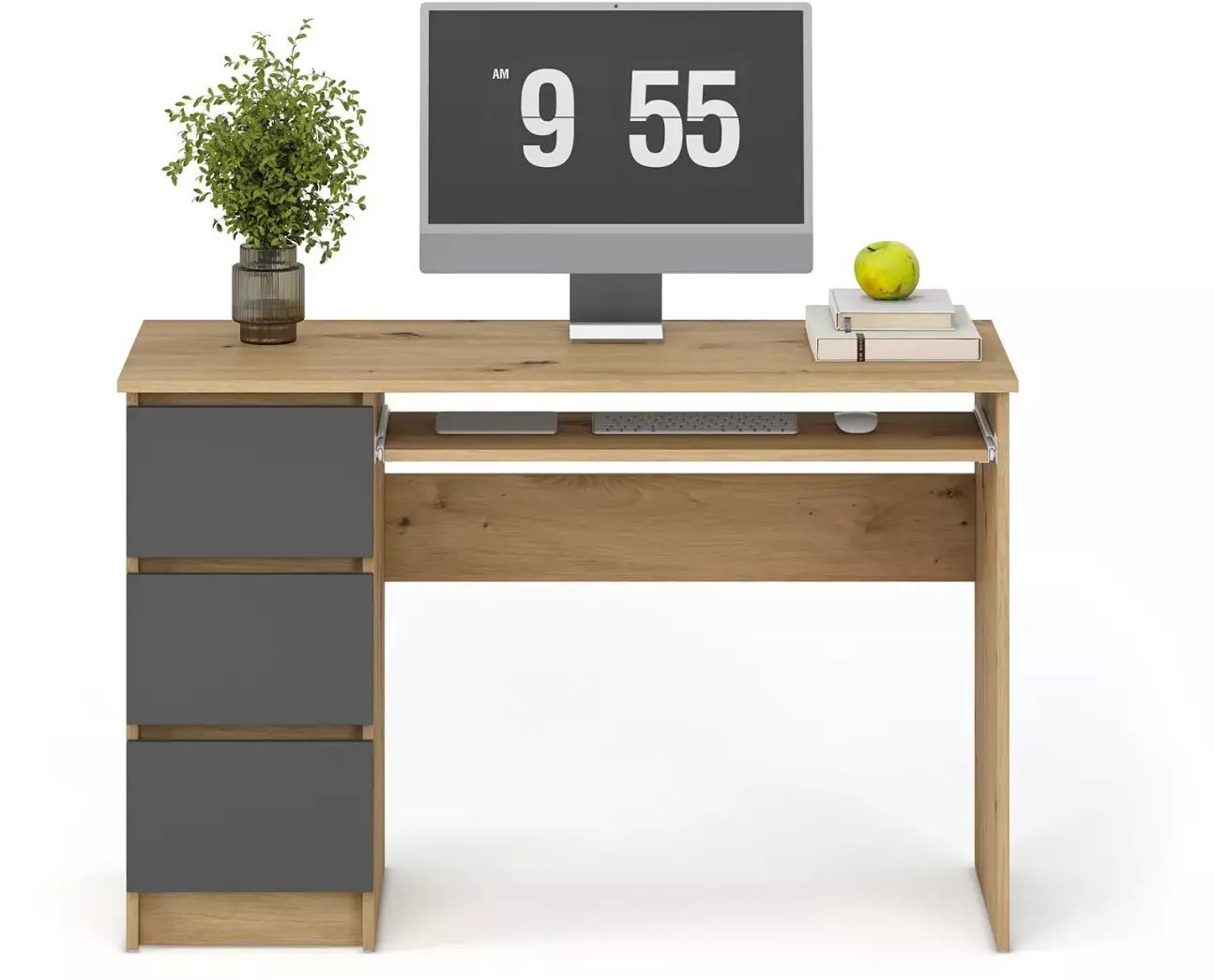 Halmar Biurko CINO dąb artisan/grafitowe z szufladami