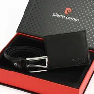 Paski - Męski zestaw skórzany pasek portfel Pierre Cardin - miniaturka - grafika 1