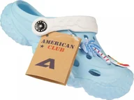 Buty dla dziewczynek - American Club Dziecięce klapki basenowe American Club NH-131/24 niebieskie 25 - miniaturka - grafika 1