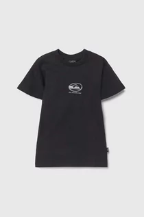 Koszulki dla chłopców - Quiksilver t-shirt bawełniany dziecięcy CHROME LOGO kolor czarny z nadrukiem - grafika 1
