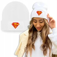 Czapki damskie - Zimowa Wygodna Czapka Biała SUPER WOMEN Mix Wzorów - miniaturka - grafika 1