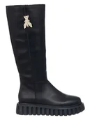 Kozaki damskie - Patrizia Pepe Skórzane kozaki w kolorze czarnym - miniaturka - grafika 1