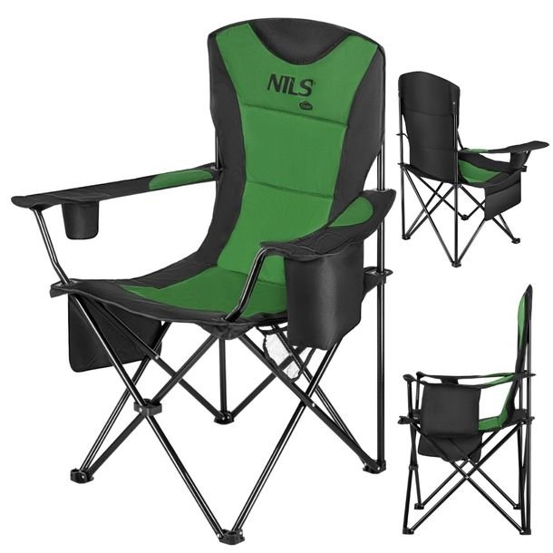 Krzesło turystyczne NILS CAMP NC3501 Czarno-zielony