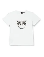 Koszulki i topy damskie - Pinko Damska koszulka Quentin Logo Ri, Z15_White Nembo, M, Z15_biały Nembo, M - miniaturka - grafika 1