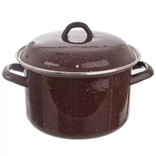 Orion Garnek emaliowany BRĄZOWY 20 cm 3,2L pokrywa gaz indukcja 113161 - Garnki - miniaturka - grafika 1