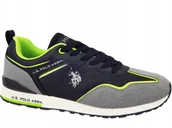 Buty sportowe męskie - U.s. Polo Assn Sneakers Buty Męskie Czarne Lekkie - miniaturka - grafika 1