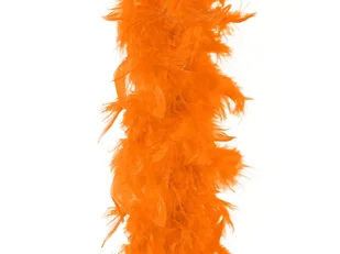Boa z piór - pomarańczowe - 190 cm - Dodatki do strojów karnawałowych - miniaturka - grafika 1