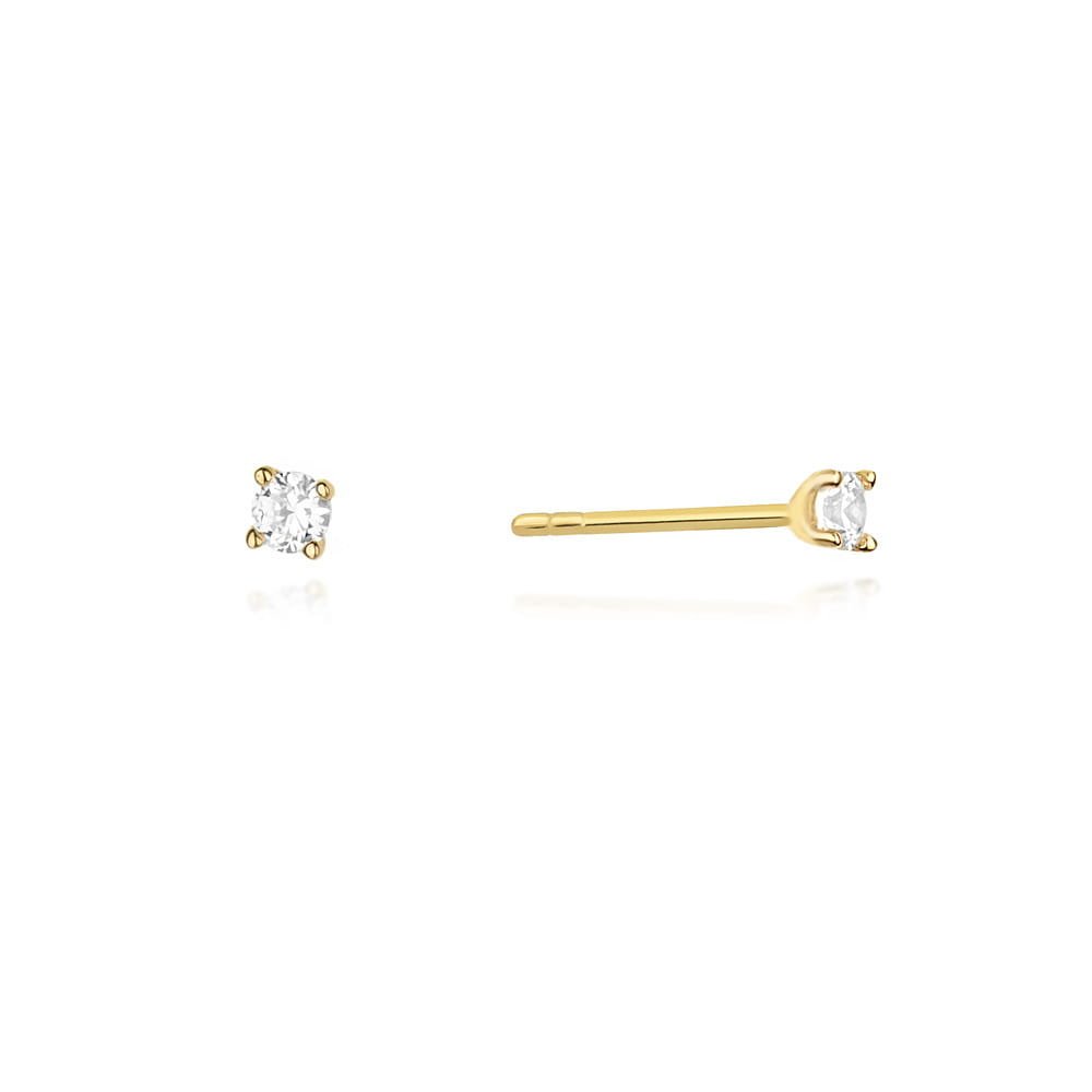 Złote kolczyki K0066 Diament 2 x 0,04ct żółte złoto pr. 585