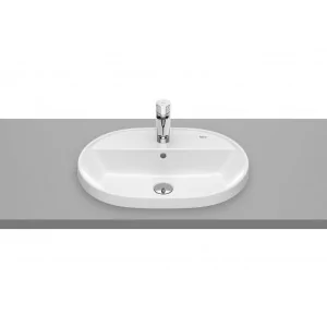 Roca A3270Y6S00 GAP Umywalka blatowa owalna 55x40 cm z otworem na bateri$441 z przelewem Supraglaze$442 - Umywalki - miniaturka - grafika 1