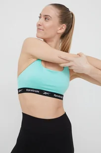 Reebok biustonosz sportowy Dollie F9763 kolor zielony gładki - Bielizna sportowa damska - miniaturka - grafika 1