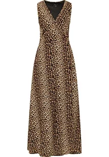 faina Sukienka maxi z nadrukiem leoprint damska 19222827, beżowy Leo, XS - Sukienki - miniaturka - grafika 1