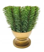 Sztuczne kwiaty - PODKŁAD SZTUCZNY cement gąbka z gałązkami wysoka donica na nóżce stroik 18 - miniaturka - grafika 1