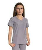 Bluzy damskie - Bluza medyczna ciemny szary casual premium roz. XS - miniaturka - grafika 1