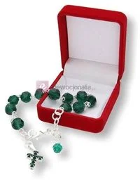 Różaniec kryształkowy EMERALND Preciosa 10tka na rękę - Różańce - miniaturka - grafika 1