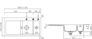Zlew SystemCeram MERA 100 | komora LEWA | SATIN 20 (50770120) - Zlewozmywaki - miniaturka - grafika 2
