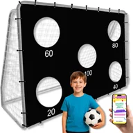 Piłka nożna - BRAMKA DLA DZIECI DO PIŁKI NOŻNEJ PIŁKARSKA SIATKA MATA CELOWNICZA OTWORY PREZENT DLA SYNA + EBOOK - miniaturka - grafika 1