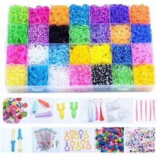 Gumki Koraliki Do Robienia Bransoletek Biżuterii Zestaw XXL 10000 szt. - Prace ręczne dla dzieci Gumki Koraliki Do Robienia Bransoletek Biżuterii Zestaw XXL 10000 szt. - Prace ręczne dla dzieci - miniaturka - grafika 1