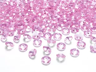 Unbekannt 100 diamentów jasnoróżowy, różowy, 12 MM dekoracja stołu artykuł promocyjny wesele chrzest - Pierścionki - miniaturka - grafika 1