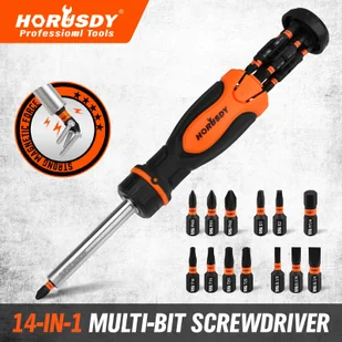 TEMU Zestaw Bitów do Wkrętaków z Mechanizmem Ratchet: 14-w-1 Zestaw Bitów do Wkrętaków, w Tym Uchwyt na Bity 1/4”, 13 Bitów do Wkrętaków z Krzywką - Inne - miniaturka - grafika 1