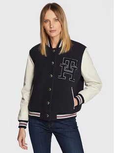 Tommy Hilfiger Kurtka bomber Blend WW0WW37308 Granatowy Regular Fit - Kurtki damskie - miniaturka - grafika 1