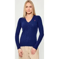 Swetry damskie - POLO RALPH LAUREN Wełniany sweter KIMBERLY | Slim Fit | z dodatkiem kaszmiru - miniaturka - grafika 1