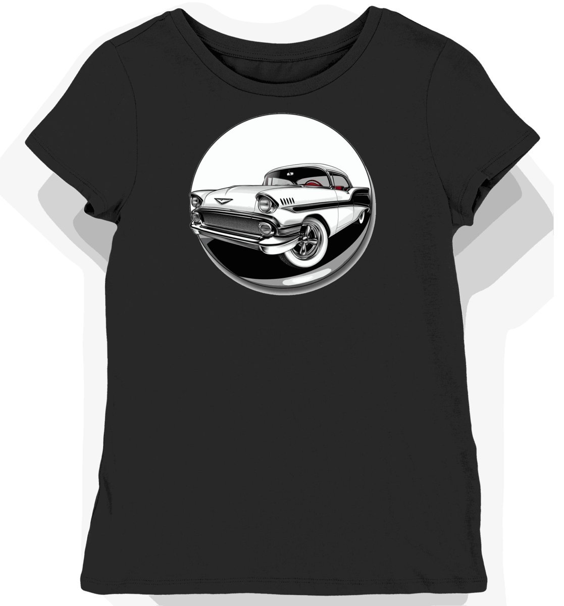 Koszulka damska czarna z grafiką klasycznego Pontiaca Bonneville XL