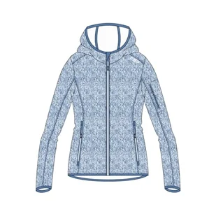 CMP - Damska kurtka Knit-Tech ze stałym kapturem, Sky-Bianco, 40 - Kurtki damskie - miniaturka - grafika 1